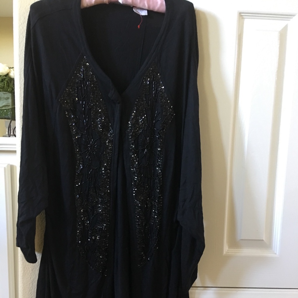 Black cotton jersey cardigan